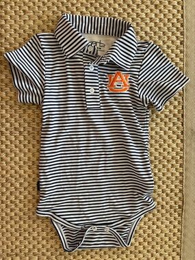 Auburn Tigers Infant Striped Polo Bodysuit - Navy/White